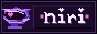 niri's 88x31 button: violet protogen with heart eye